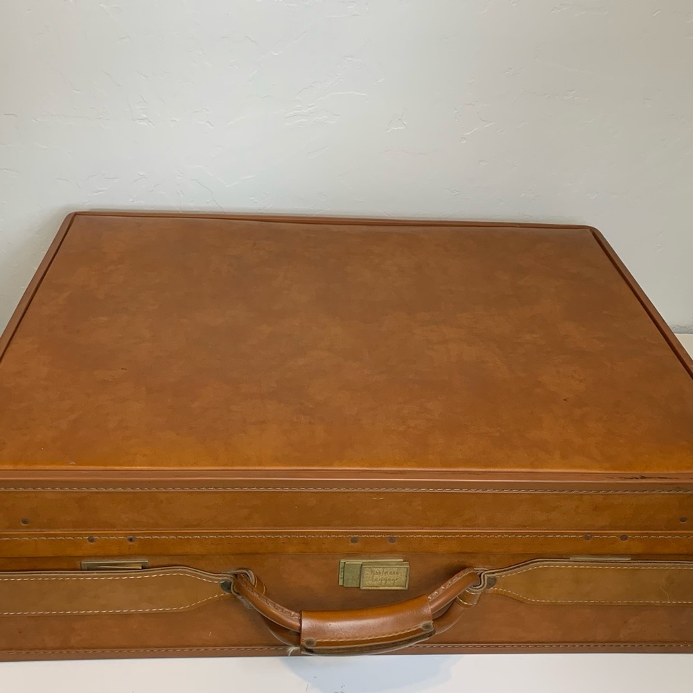 Vintage Mid Century Modern Hartmann Pullman Large Luggage with Belting